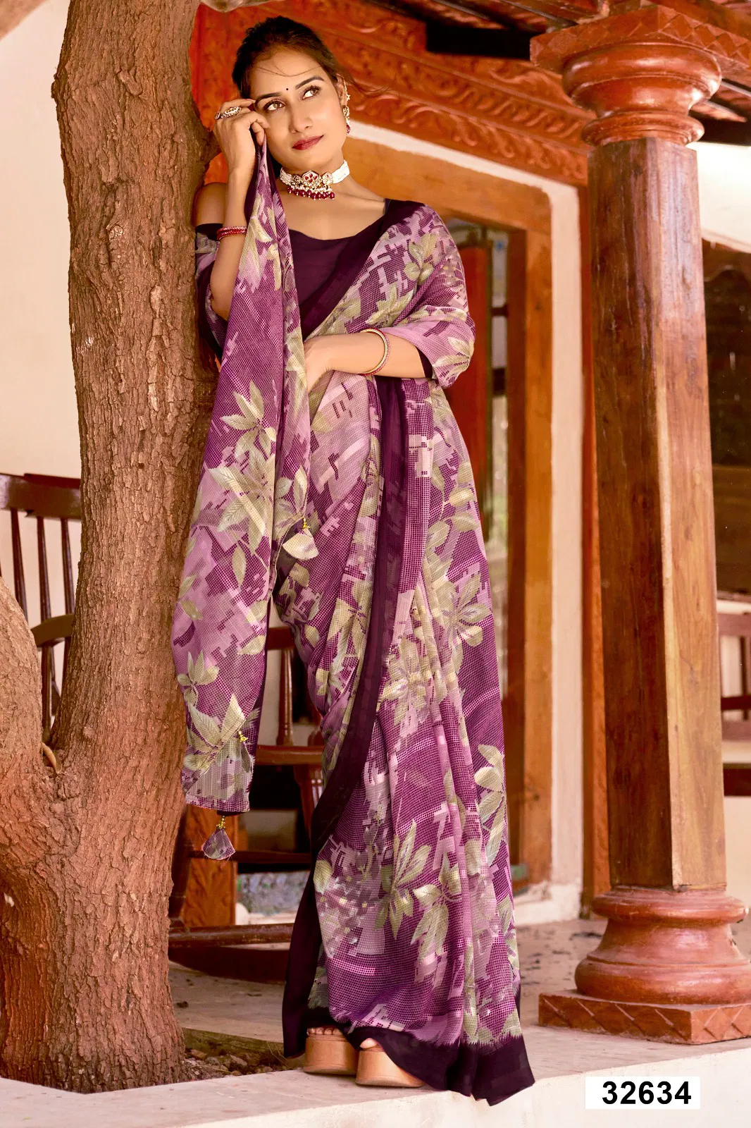Virartika By Vallabhi Georgette Floral Printed Daily Wear Saree Wholesale Online